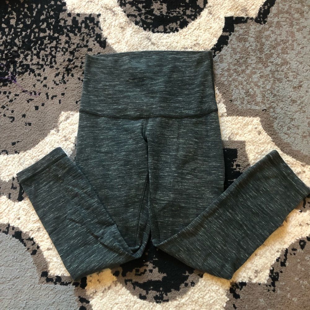 Lululemon Wunder Under Foldover 4 Heather Green